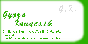gyozo kovacsik business card